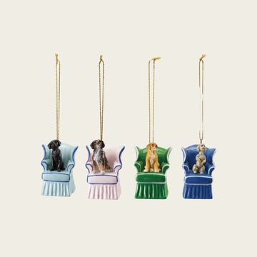 Vintage Style Dog in Chair Ornament