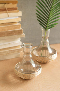 Seagrass Wrapped Flare Vase